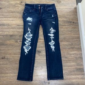 Short straight leg tight american eagle jeans